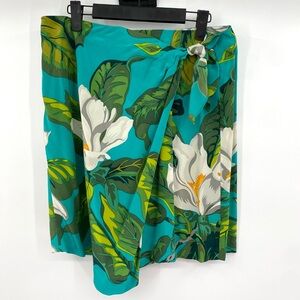 Linda Allard Ellen Tracy Shorts Women’s 14 Vintage 100% Silk Tropical Wrap Blue